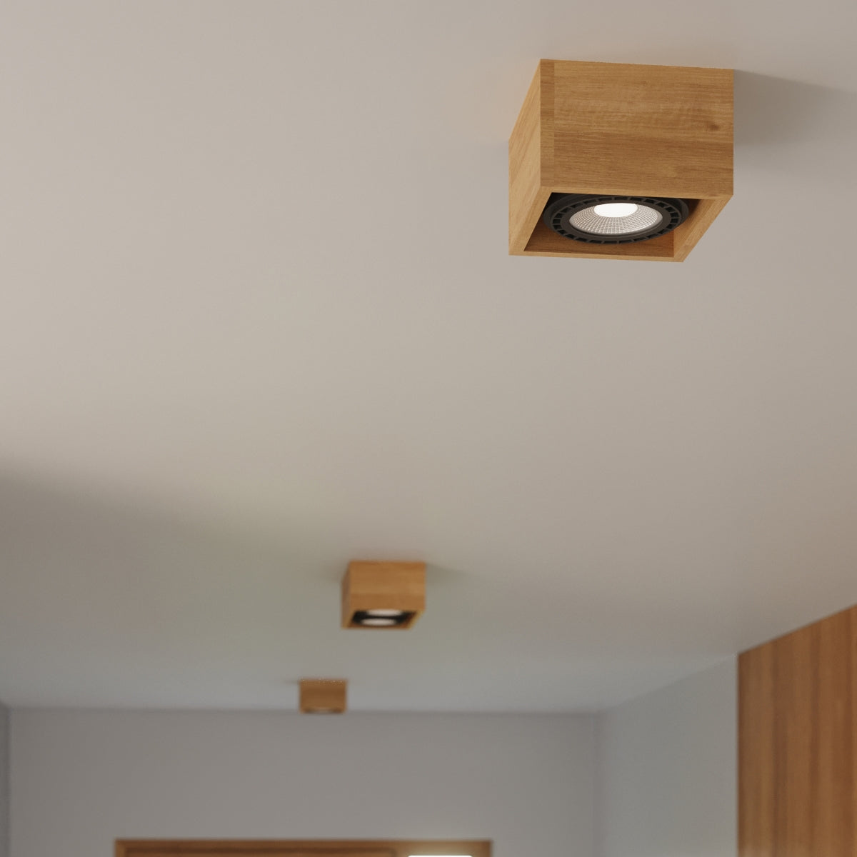 Ceiling lamp QUATRO 1 natural wood