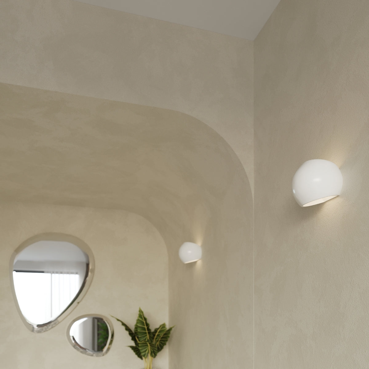 Varnished wall lamp GLOBE white gloss