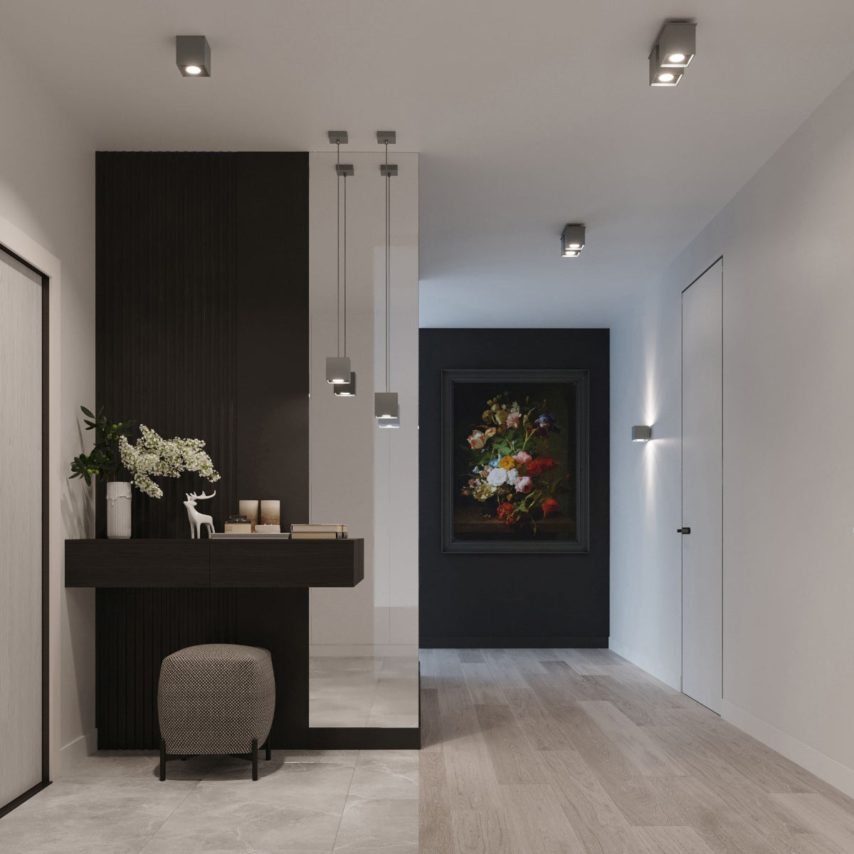 Wall lamp QUAD 1 grey