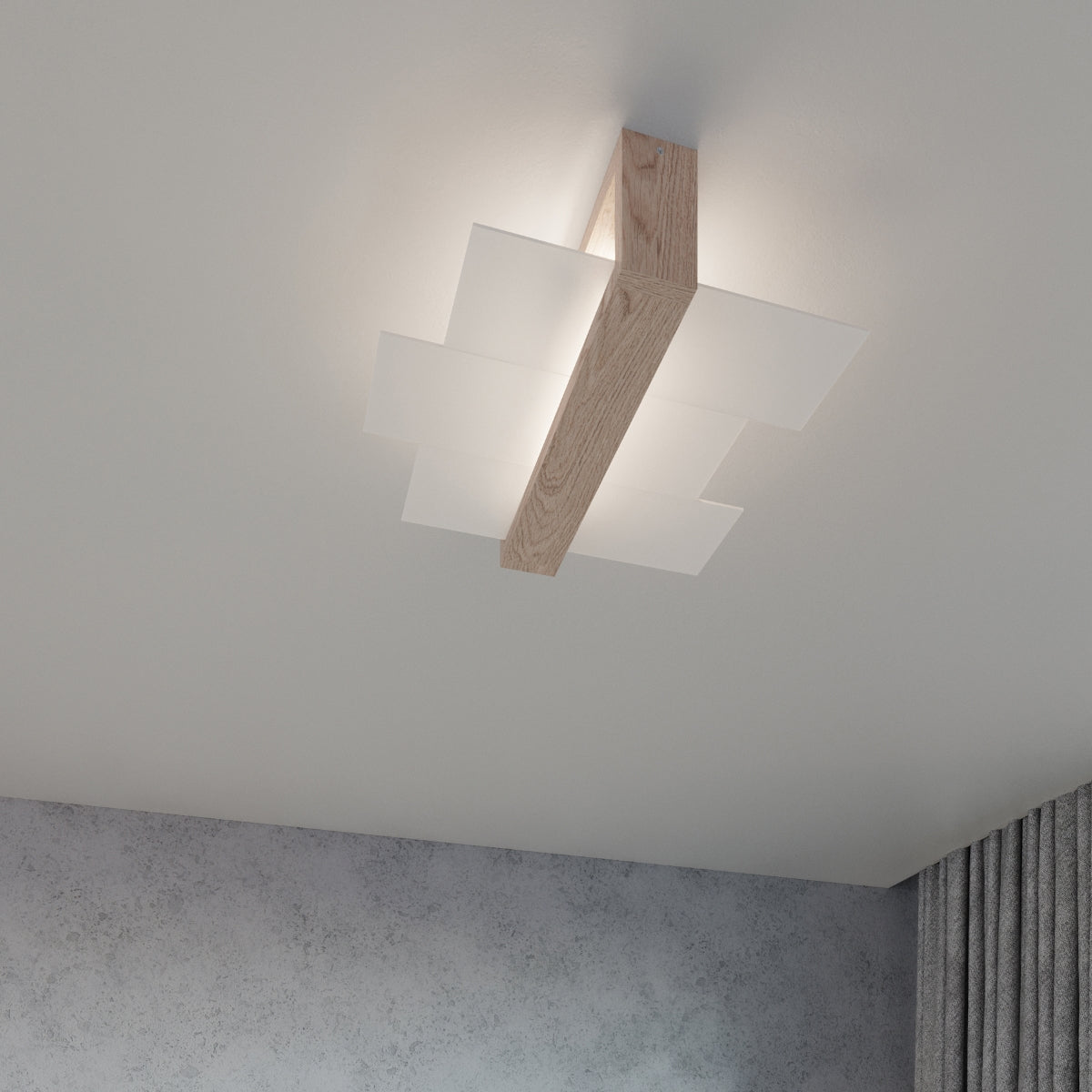 Ceiling lamp FENIKS 2 natural wood