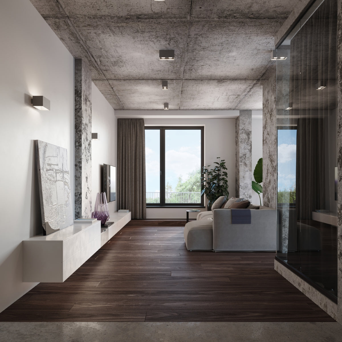 Ceiling lamp QUAD grey