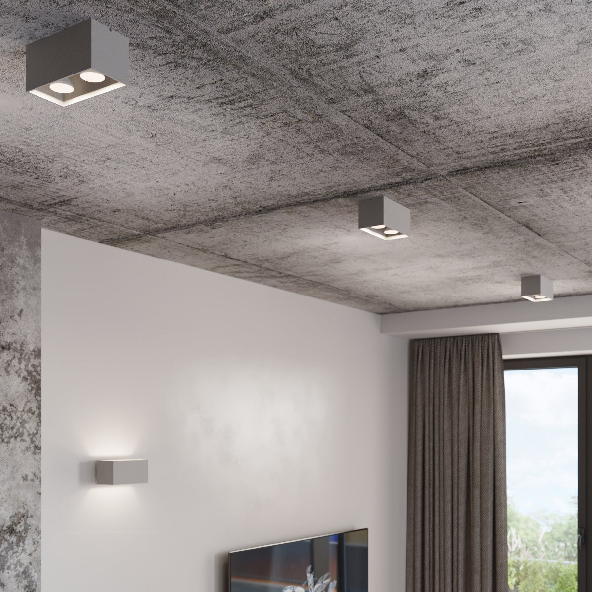 Ceiling lamp QUAD grey