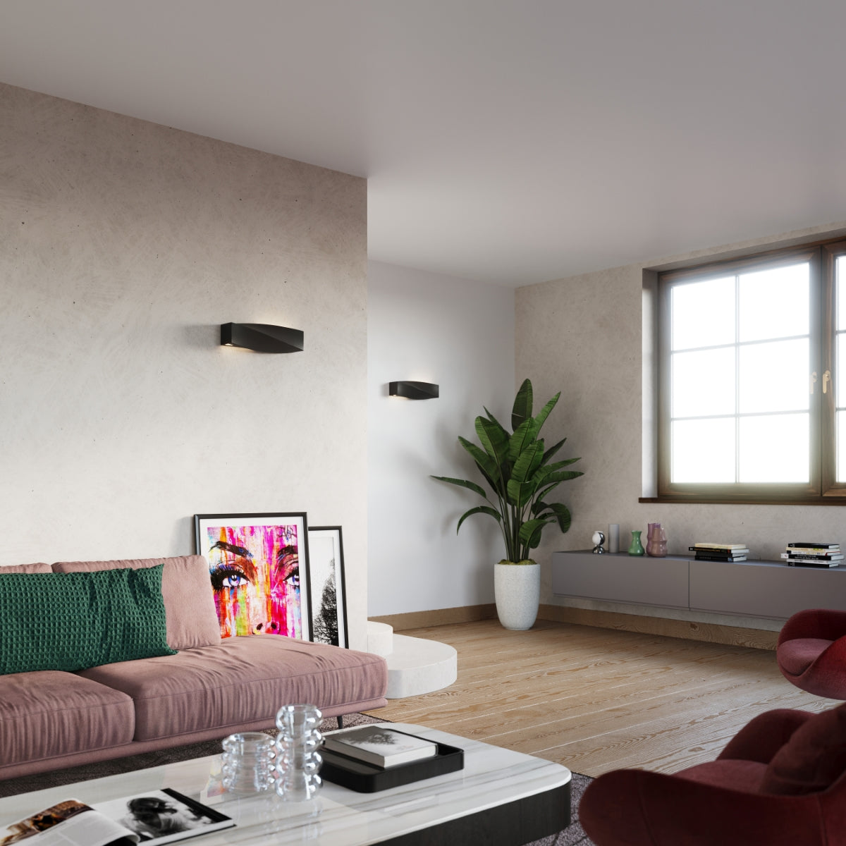 Wall lamp ceramic SIGMA black