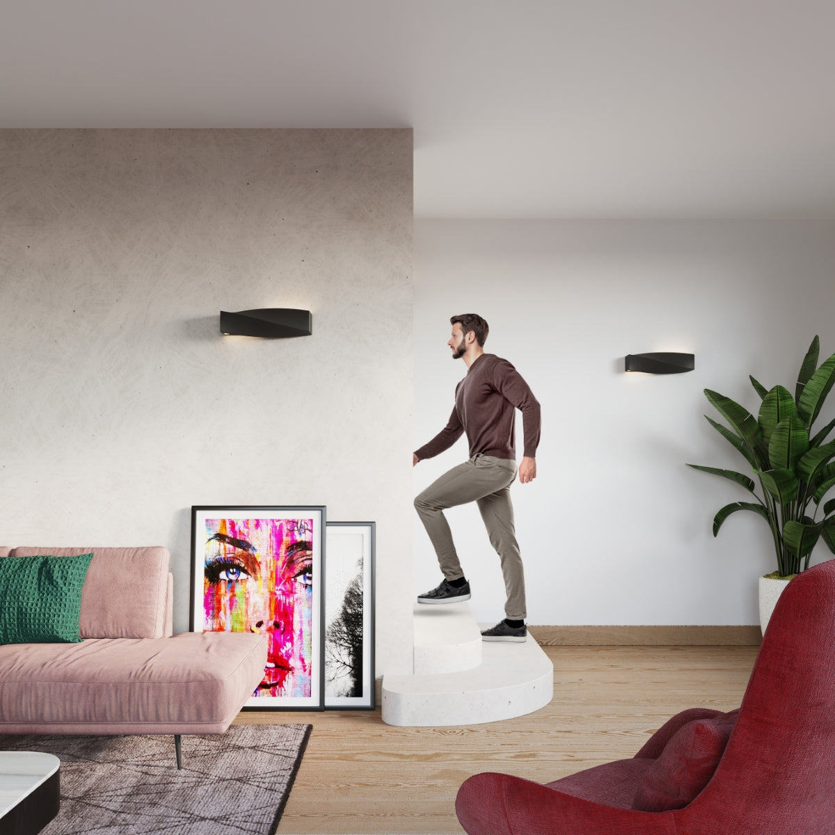 Wall lamp ceramic SIGMA black