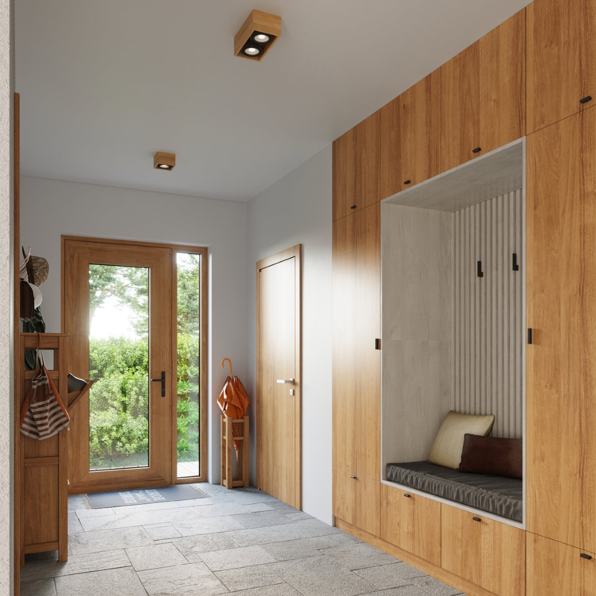 Ceiling lamp QUATRO 1 natural wood