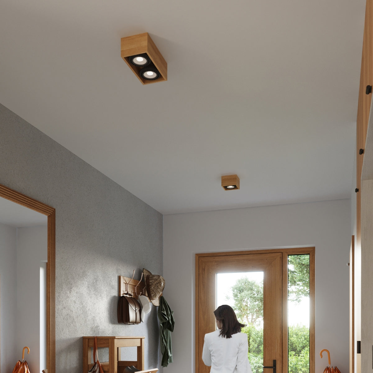 Ceiling lamp QUATRO 1 natural wood