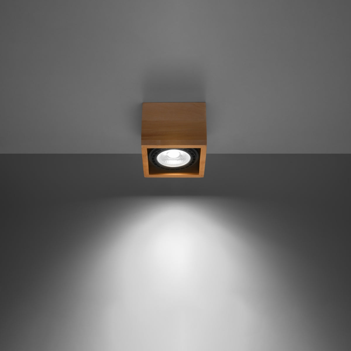 Ceiling lamp QUATRO 1 natural wood