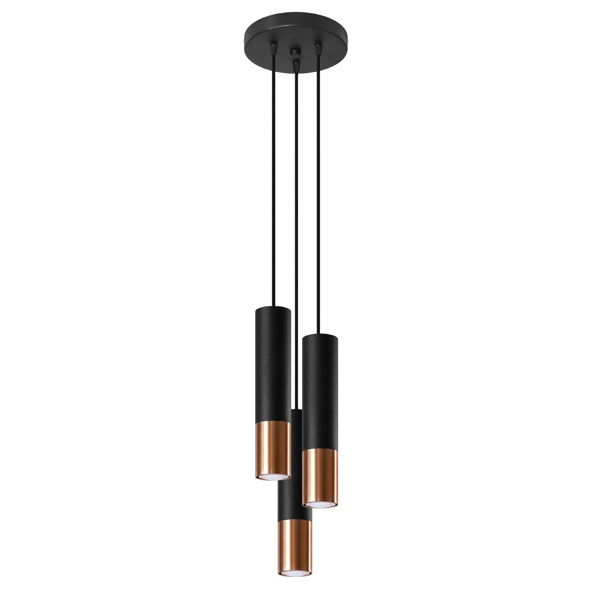 Pendant lamp LOOPEZ 3P black/copper