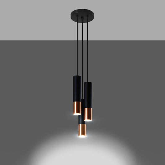 Pendant lamp LOOPEZ 3P black/copper