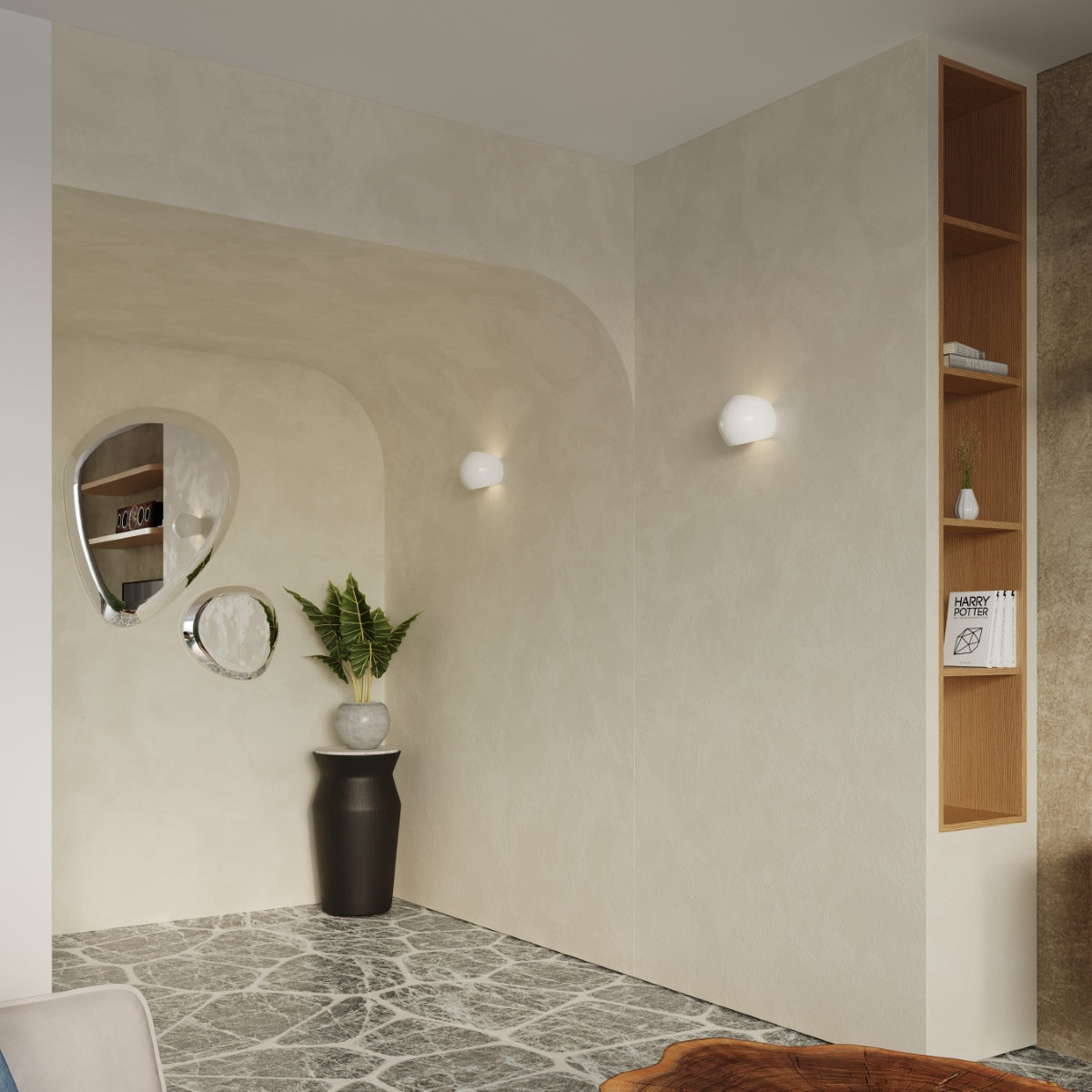 Varnished wall lamp GLOBE white gloss