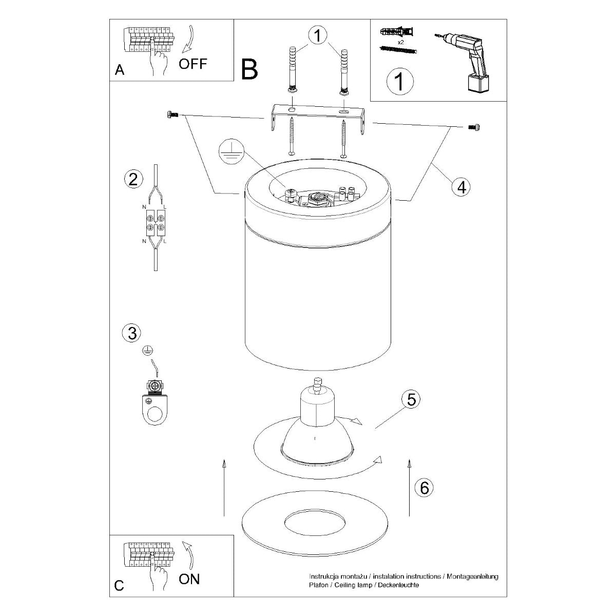 Ceiling lamp RIF black