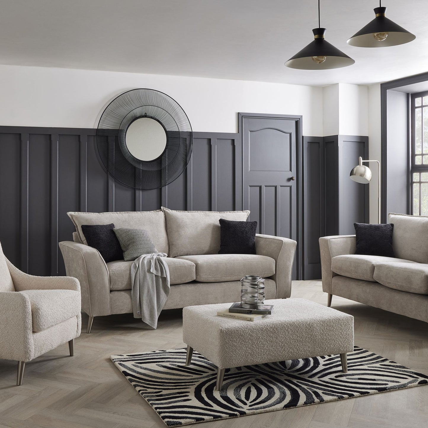 Chico Black Large Wire Mirror – Modern Industrial Designer Wall Mirror UK