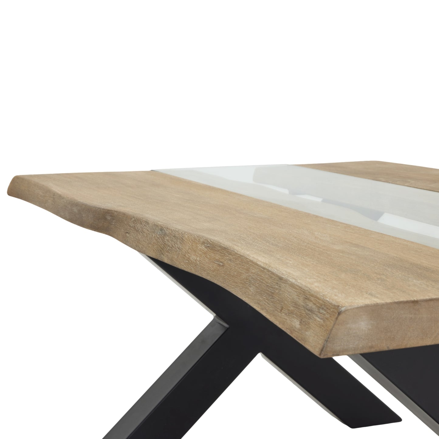 Live Edge Collection Light Acacia River Coffee Table – Solid Wood Designer Furniture UK