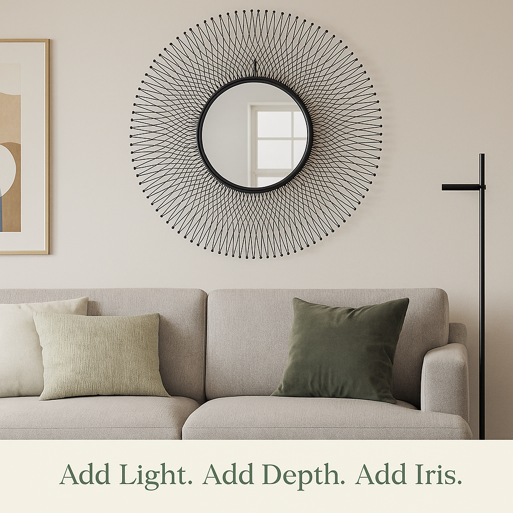 Rio Black Large Wire Mirror - Modern Statement Wall Accent