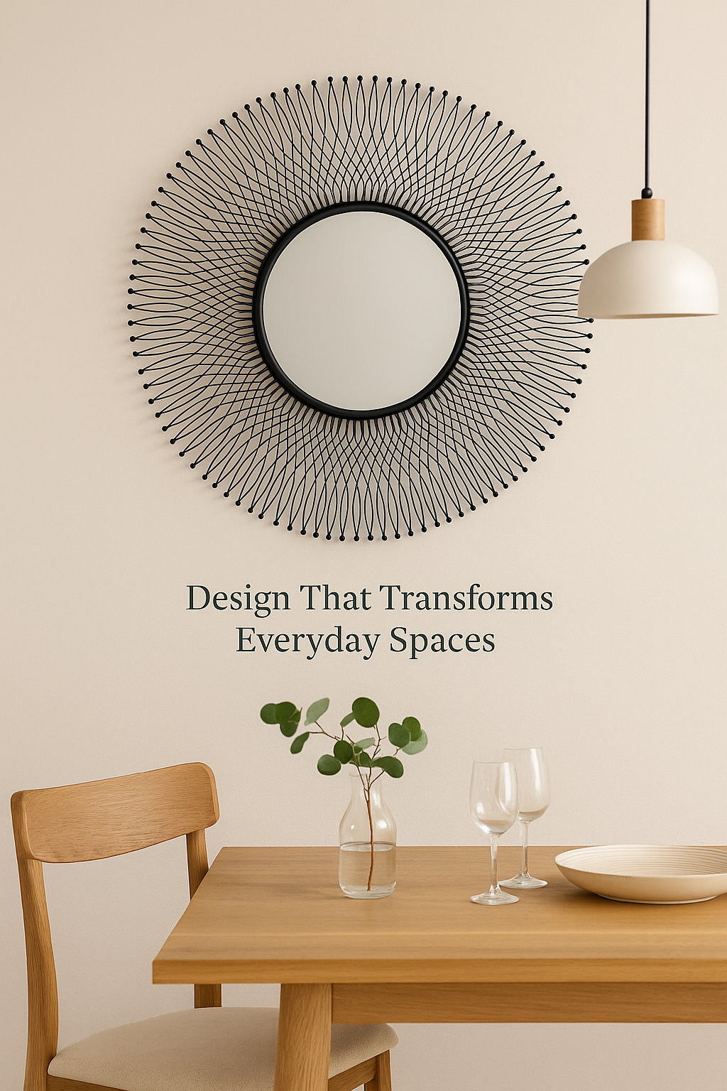 Rio Black Large Wire Mirror - Modern Statement Wall Accent