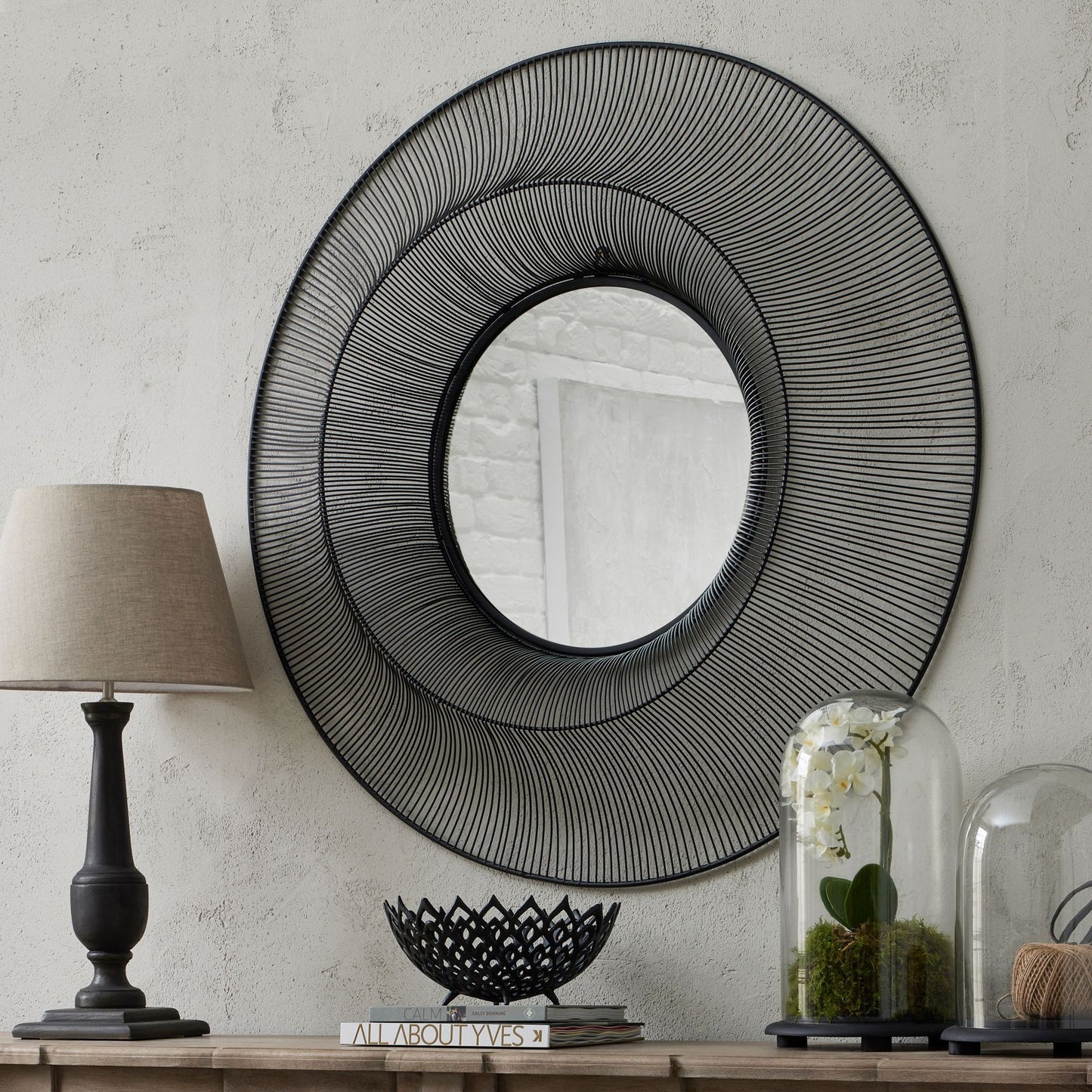 Chico Black Large Wire Mirror – Modern Industrial Designer Wall Mirror UK