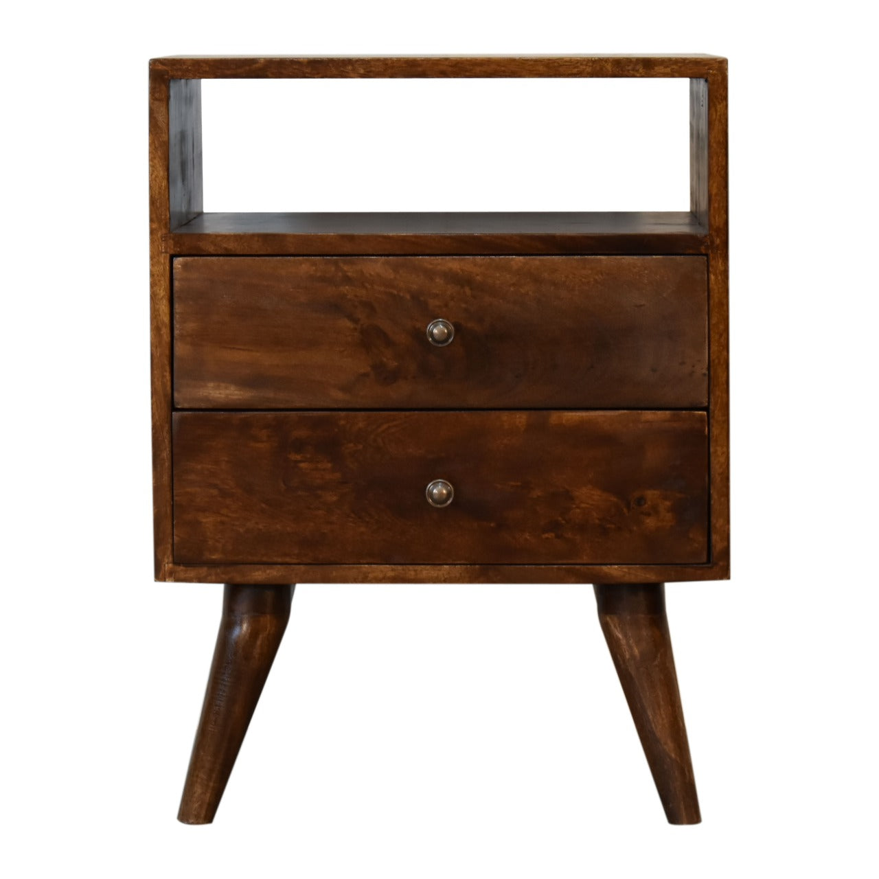 Classic Chestnut Bedside Table – Handcrafted Solid Wood Furniture | Iris Design Collective