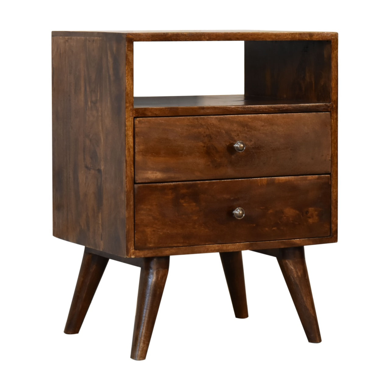 Classic Chestnut Bedside Table – Handcrafted Solid Wood Furniture | Iris Design Collective