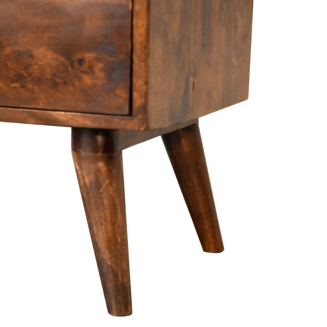Classic Chestnut Bedside Table – Handcrafted Solid Wood Furniture | Iris Design Collective