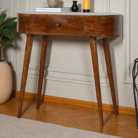 Mini Classic Chestnut Bedside Table – Handcrafted Solid Wood Furniture | Iris Design Collective