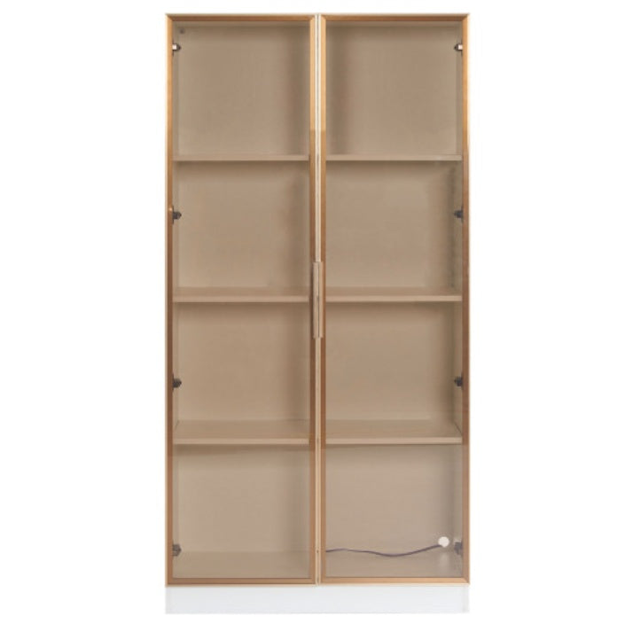 LED Display Cabinet with Tempered Glass Door – Clear Storage Showcase 160x80x40cm White