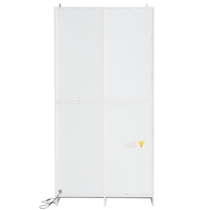 LED Display Cabinet with Tempered Glass Door – Clear Storage Showcase 160x80x40cm White